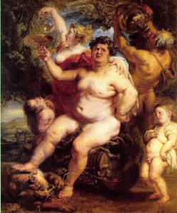 Dios del vino Imagen de Baco, Rubens 1638-40. Dios del vino