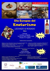 Ruta del Vino Cigales Imagen. Cartel Lechazo y Rosado, Día Europeo del Enoturismo. Ruta del Vino Cigales