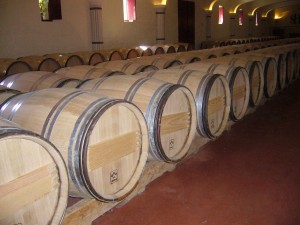 vinos tranquilos Imagen. Barricas que contienen vinos tranquilos en su interior