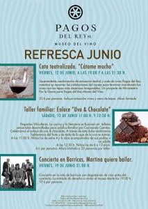 Cartel de actividades de junio. Museo del vino de Pagos del Rey.