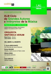 Imagen Cartel concierto en auditorio nacional. Bodegas Verum