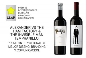 Premio Internacional Imagen. Los vinos Alexander Vs The Ham Factory y The Invisible Man, Premio Internacional al mejor Diseño, Branding y Comunicación.