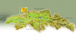 Mapa de la DO Ribera del Duero, obtenido de su página web. Mapa de la DO Ribera del Duero, obtenido de su página web.