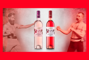 vino rosado Imagen. Dos de las distintas tonalidades de la gama del vino rosado.